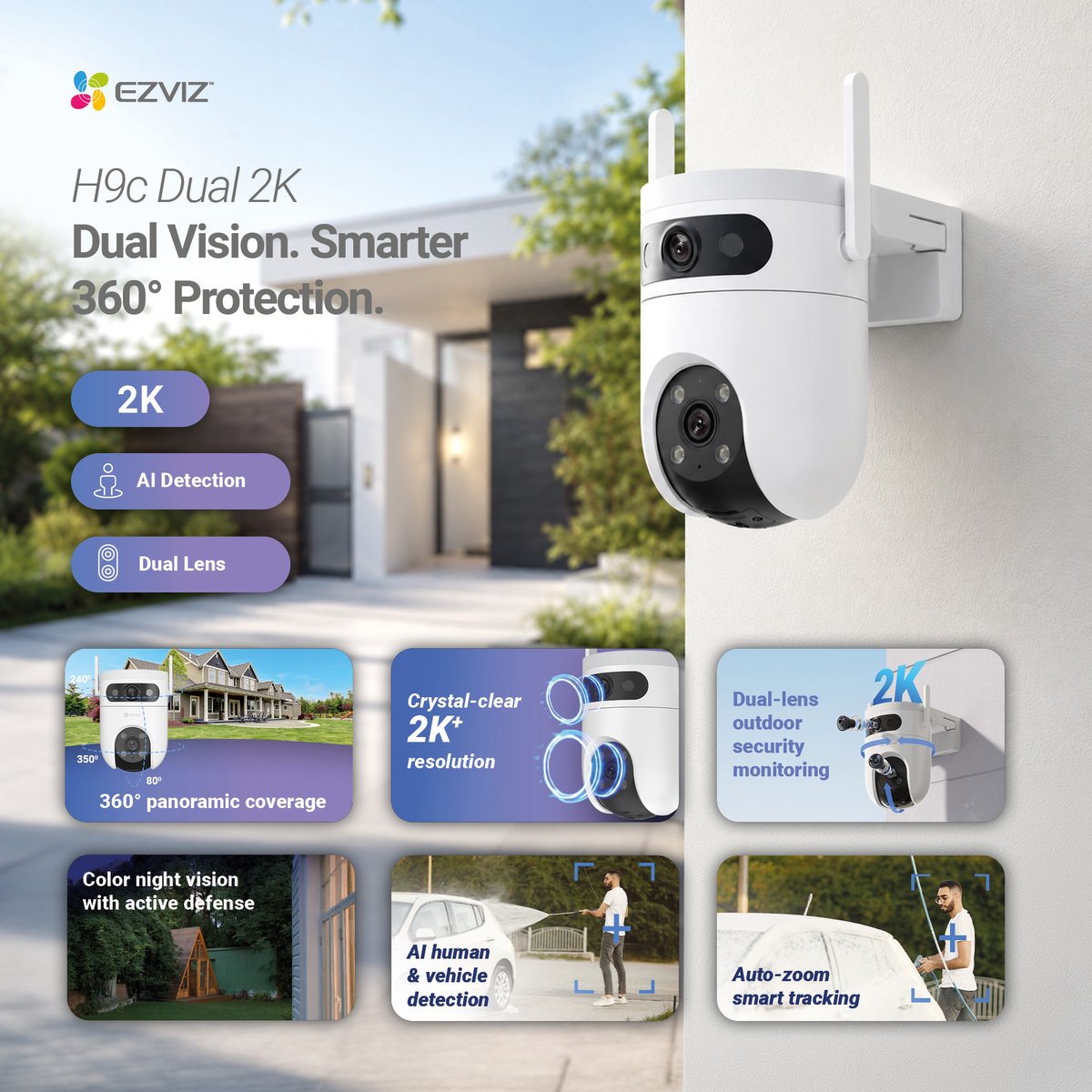 EZVIZ H9C Beveiligingscamera 2K met Pan & Tilt Functie - afbeelding 2