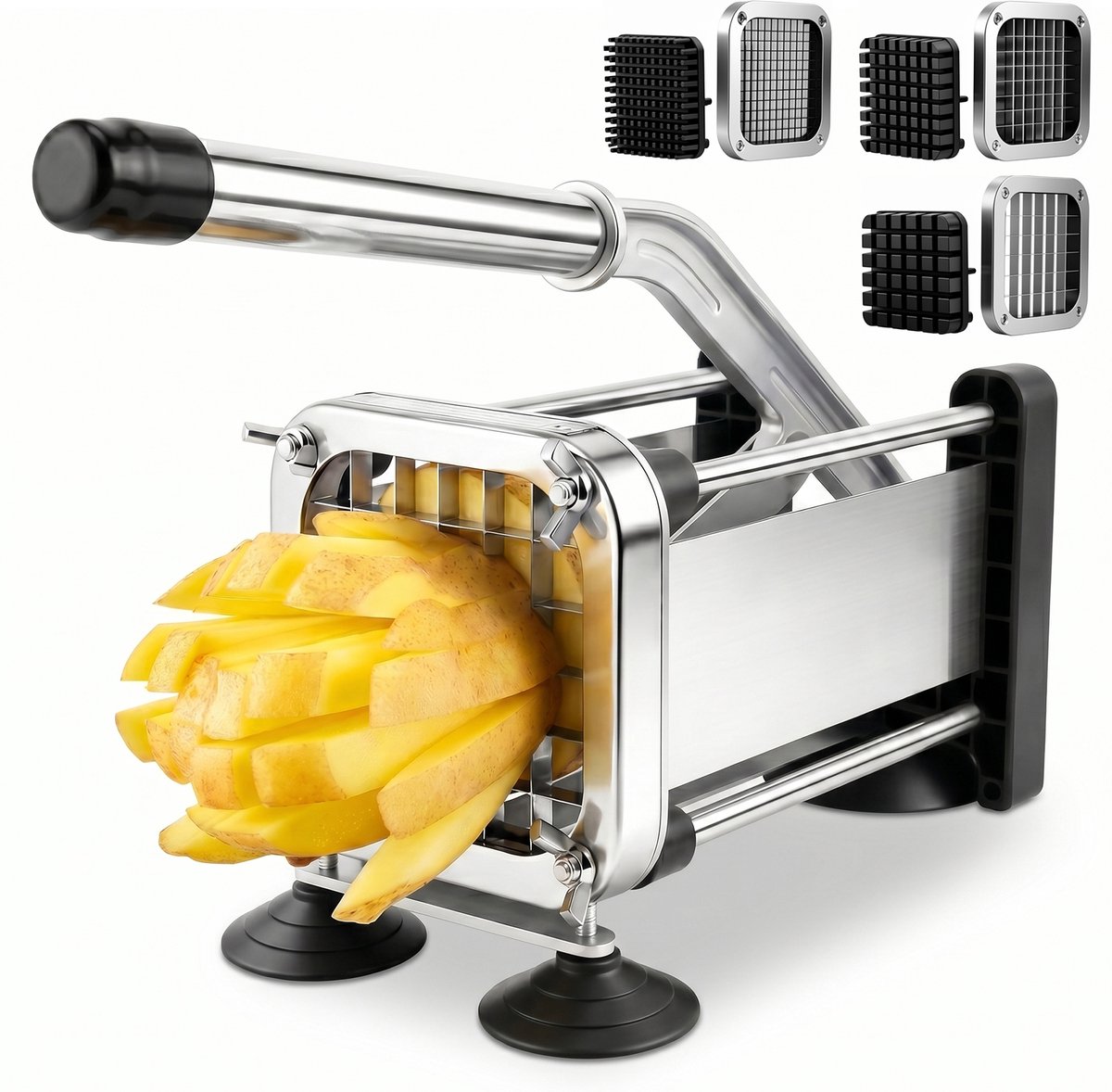 Frietsnijder - Professionele Patatsnijder - 3 RVS Messen - Aluminium