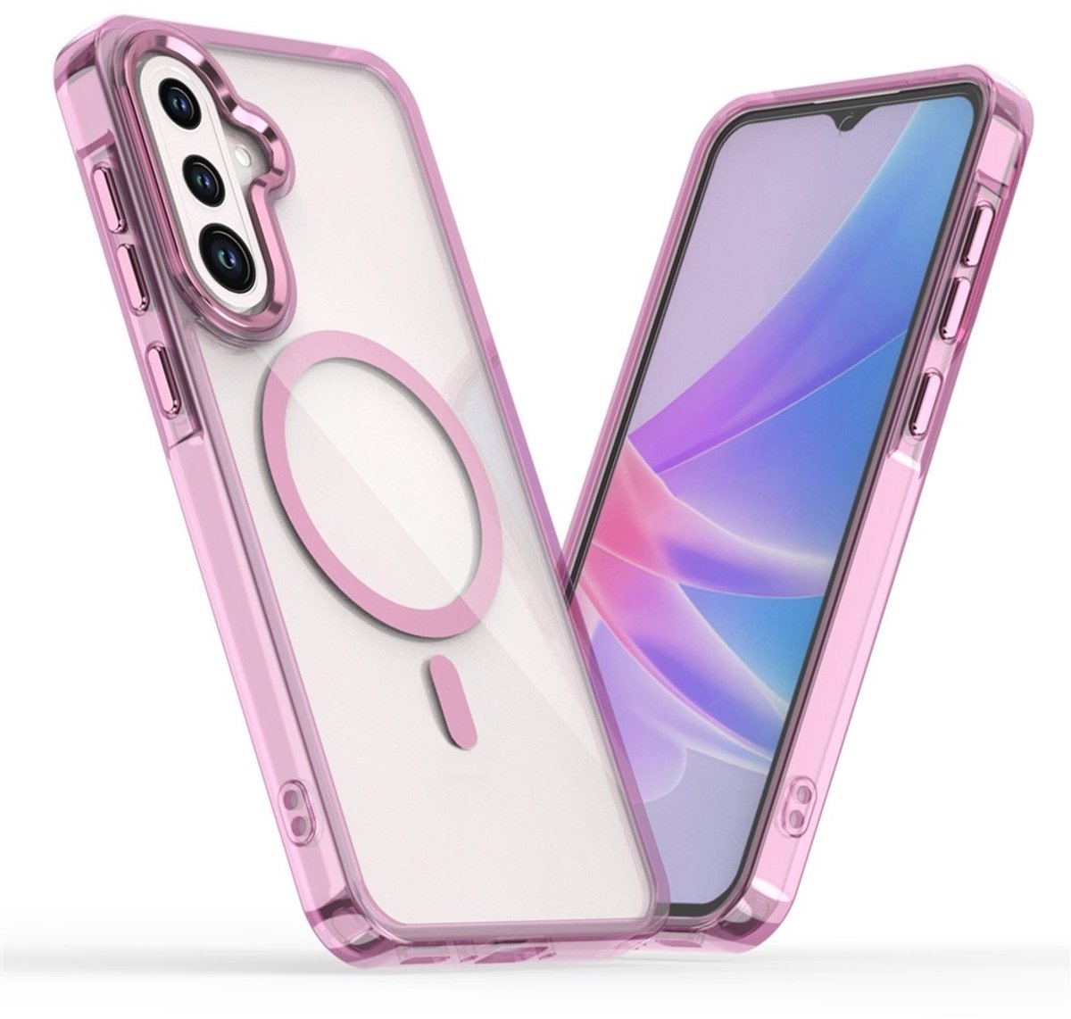 Coverup Hoesje - Geschikt voor Samsung Galaxy A57 Hoesje - Coverup Clear TPU Back Cover - MagSafe Compatible - Roze