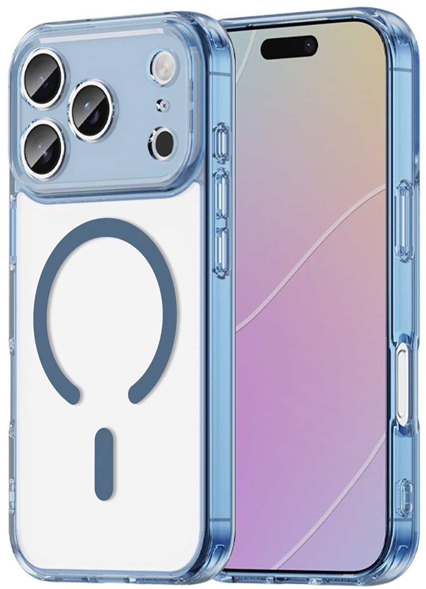 Coverup Hoesje - Geschikt voor iPhone 17 Pro Hoesje - Coverup Clear TPU Back Cover - MagSafe Compatible - Blauw