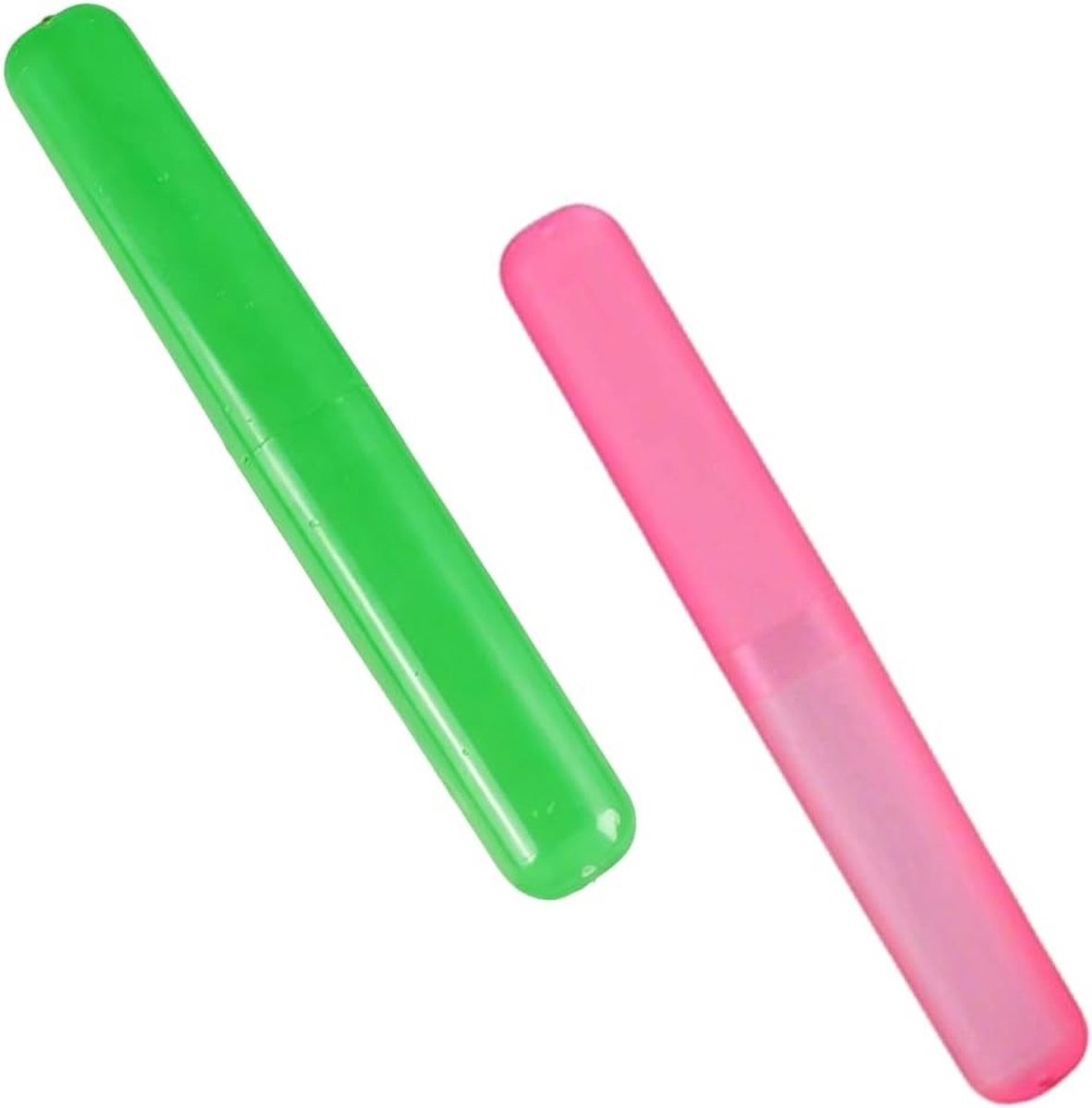 Reisvriendelijke tandenborstelhoes, 2 stuks, kunststof tandenborstelhouder, beschermhoes voor tandenborstels, ideaal voor gezin en vakantie