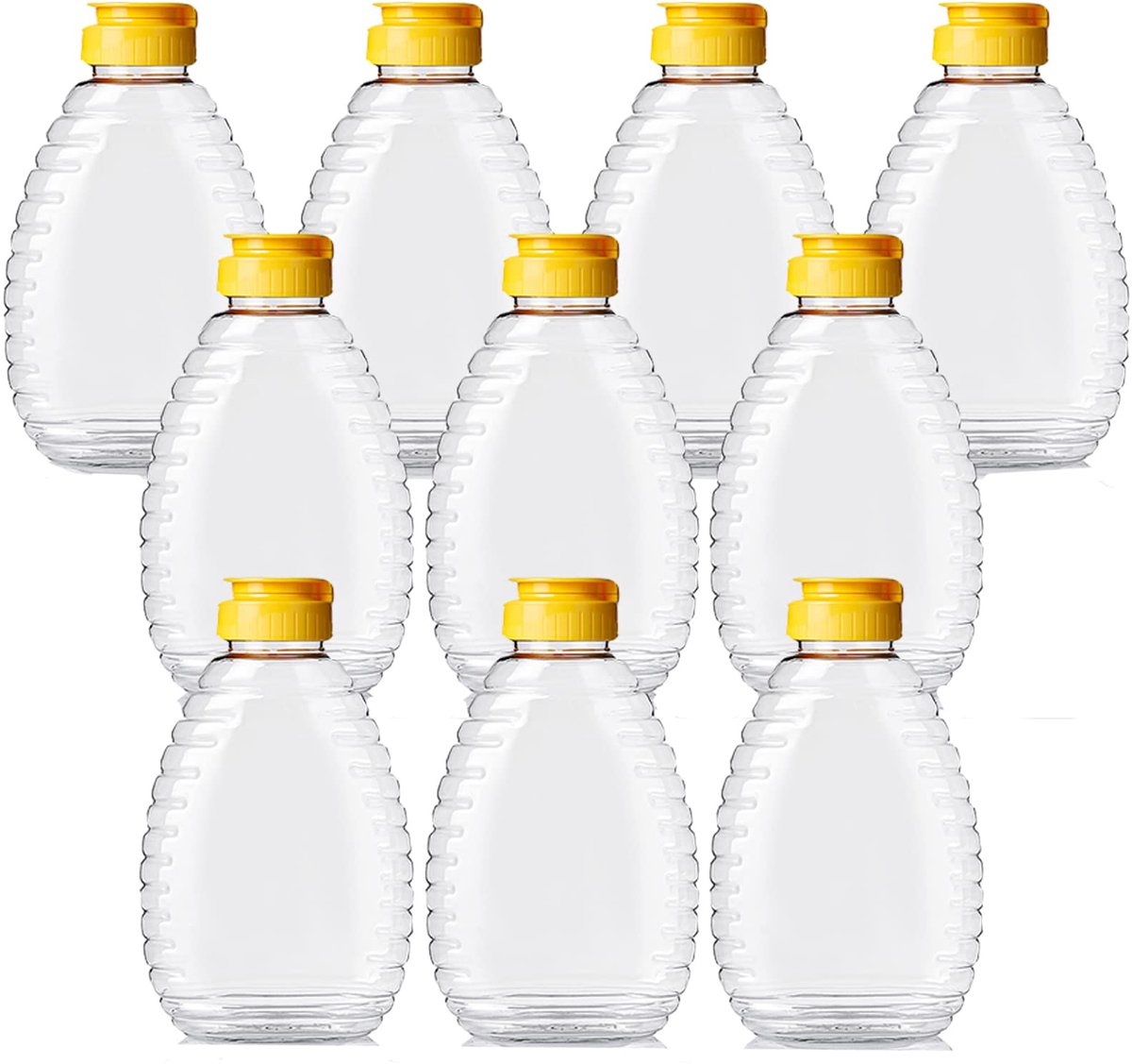 10 Pcs Lege Honing Plastic Flessen,WideSmart Knijpflessen Honingfles Plastic Honing Flessen Clear Honing Fles Honing Potten Honingcontainers Dispenser Honing Knijp Flessen Met Flip-Top Dekseldop