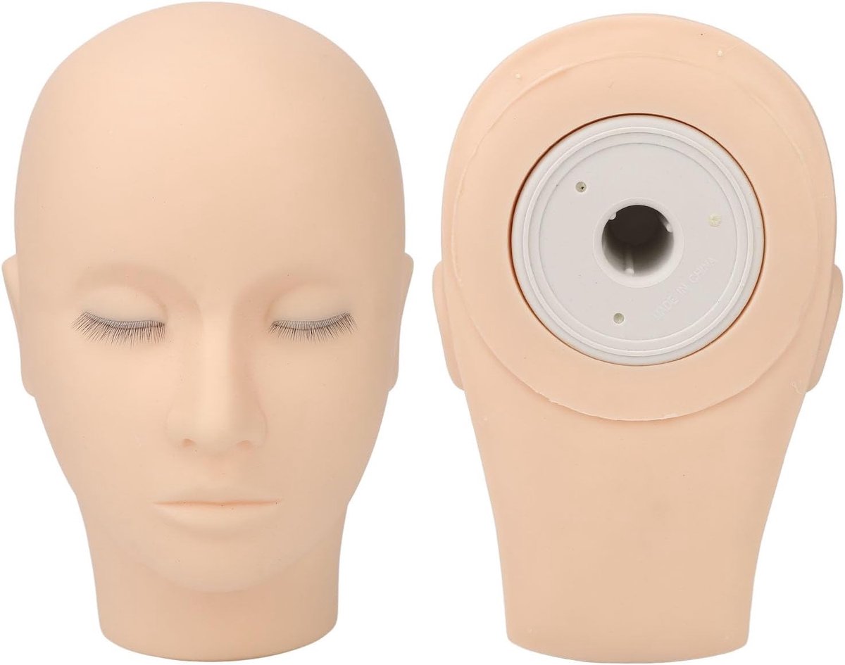 Zachte Siliconen Oefenhoofd met 3 Lagen voor Wimpermake-up en Massage Training, Ideaal voor Salon Gebruik en Oefeningen