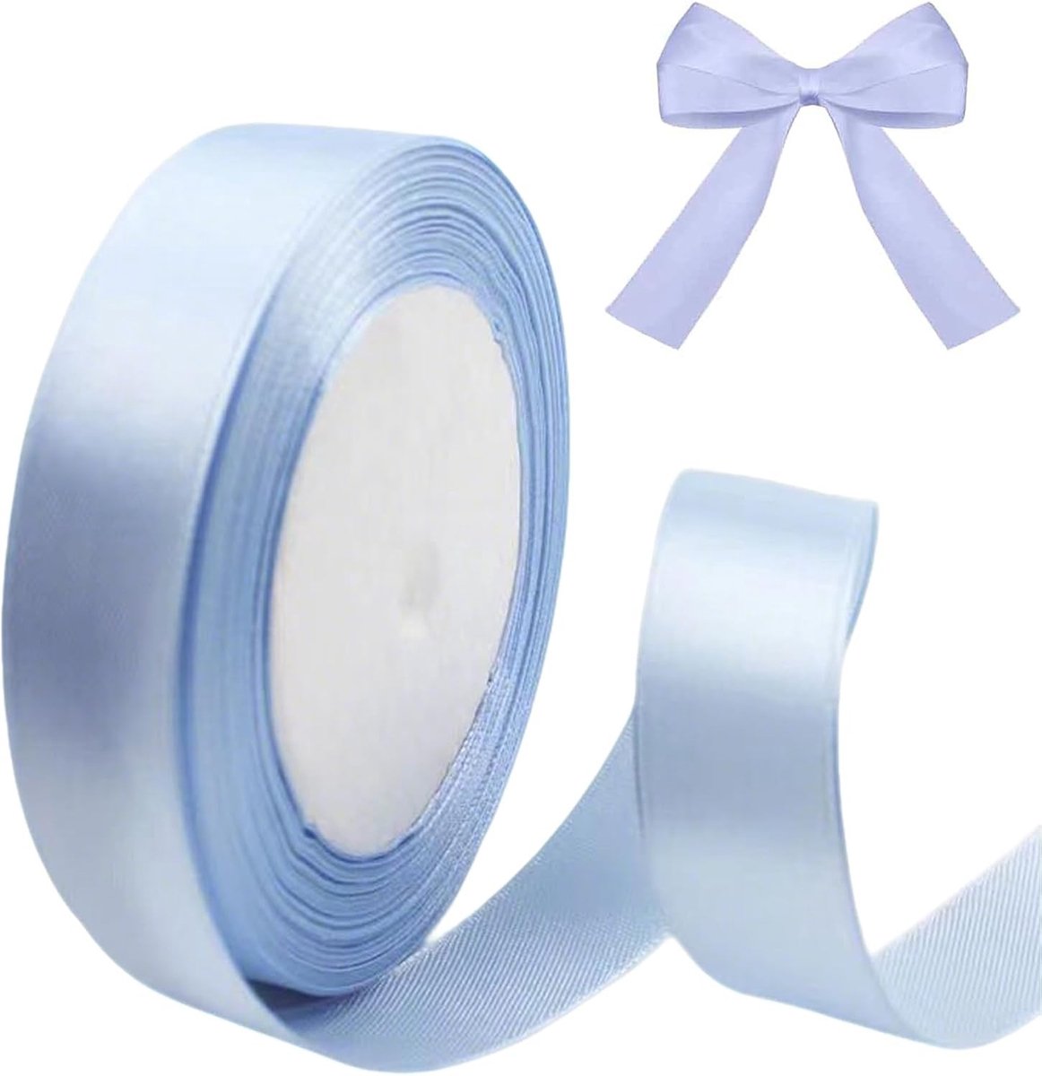 Satin Blauwe Cadeaulint van 20mm Breed, 23m Lang voor DIY Knutselen, Haarstrikken en Feestdecoraties voor Kerst, Verjaardag en Valentijnsdag