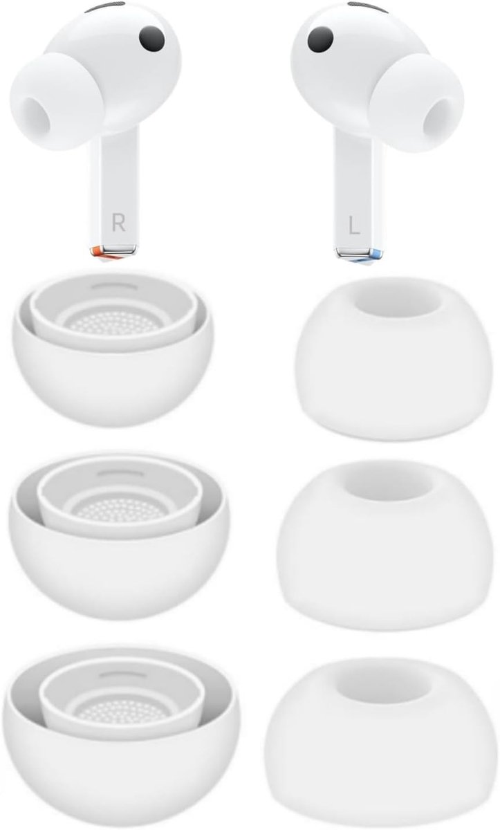 Draadloze Oordopjes met Oplaadcase en Siliconen Bescherming - Wasbare Geluidsisolatie S/M/L 3 Pairs Wit