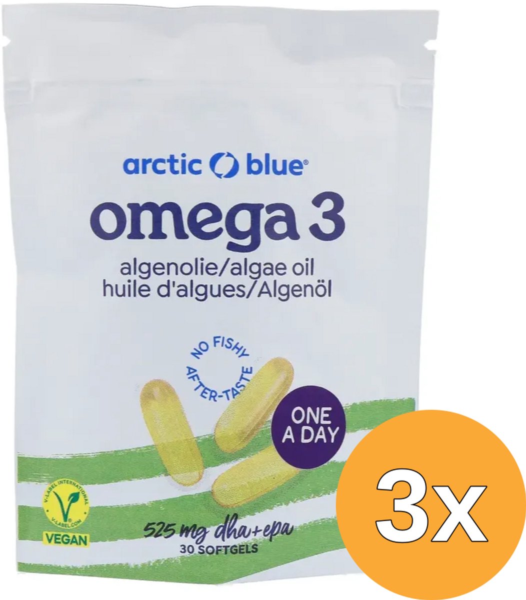 3x Arctic Blue Omega-3 Algenolie Softgel (30 softgels)