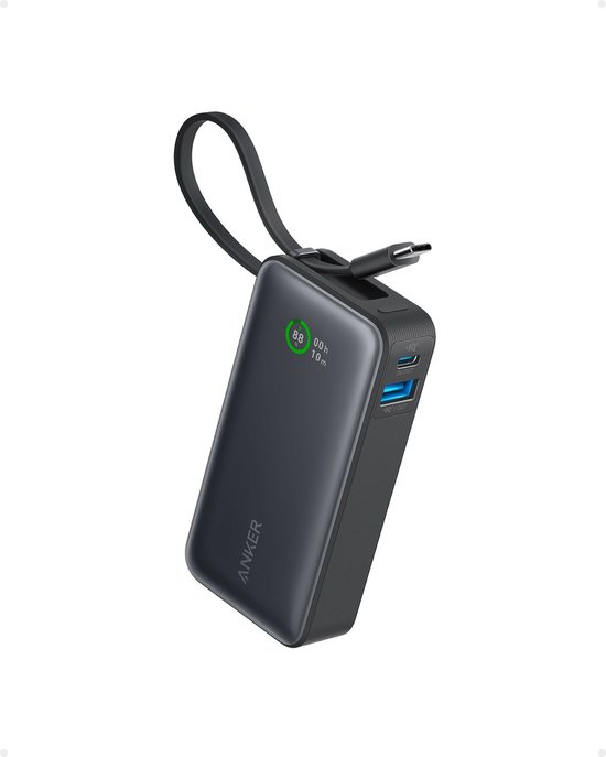 Anker-Nano Powerbank 10.000 mAh 30 W Zwart met USB-C Kabel