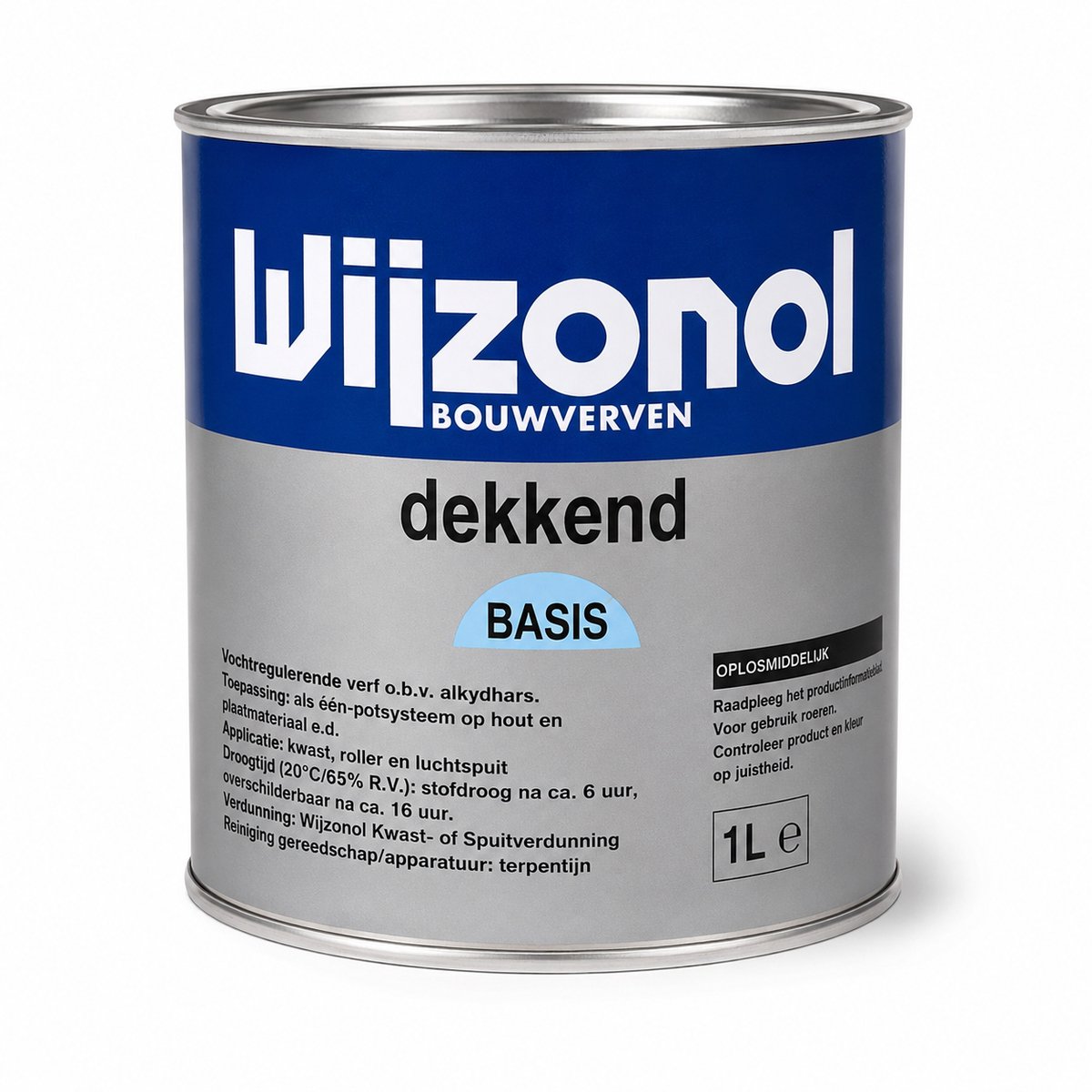 Wijzonol Dekkend Basis – Halfglans Buitenverf op Alkydharsbasis – Vochtregulerende Lakverf – 1 Liter