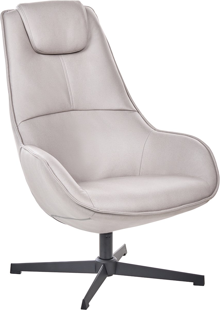 HAUGE - Draaifauteuil - Lichtgrijs - Polyester