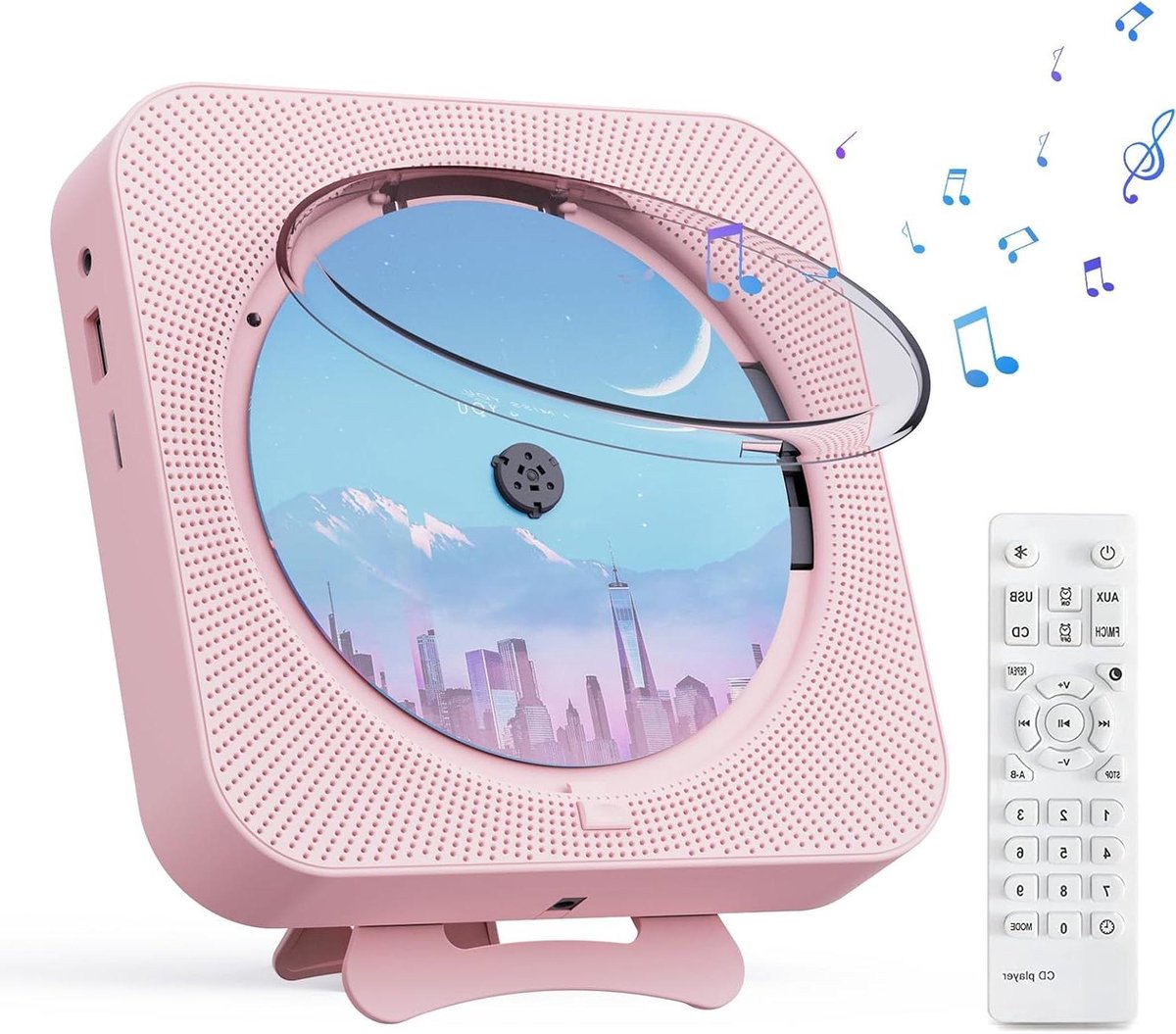 Draagbare CD Speler - Muziekspeler Home Audio - Muziek Luisteren - Ingebouwde Speakers - 16.5 cm - Roze