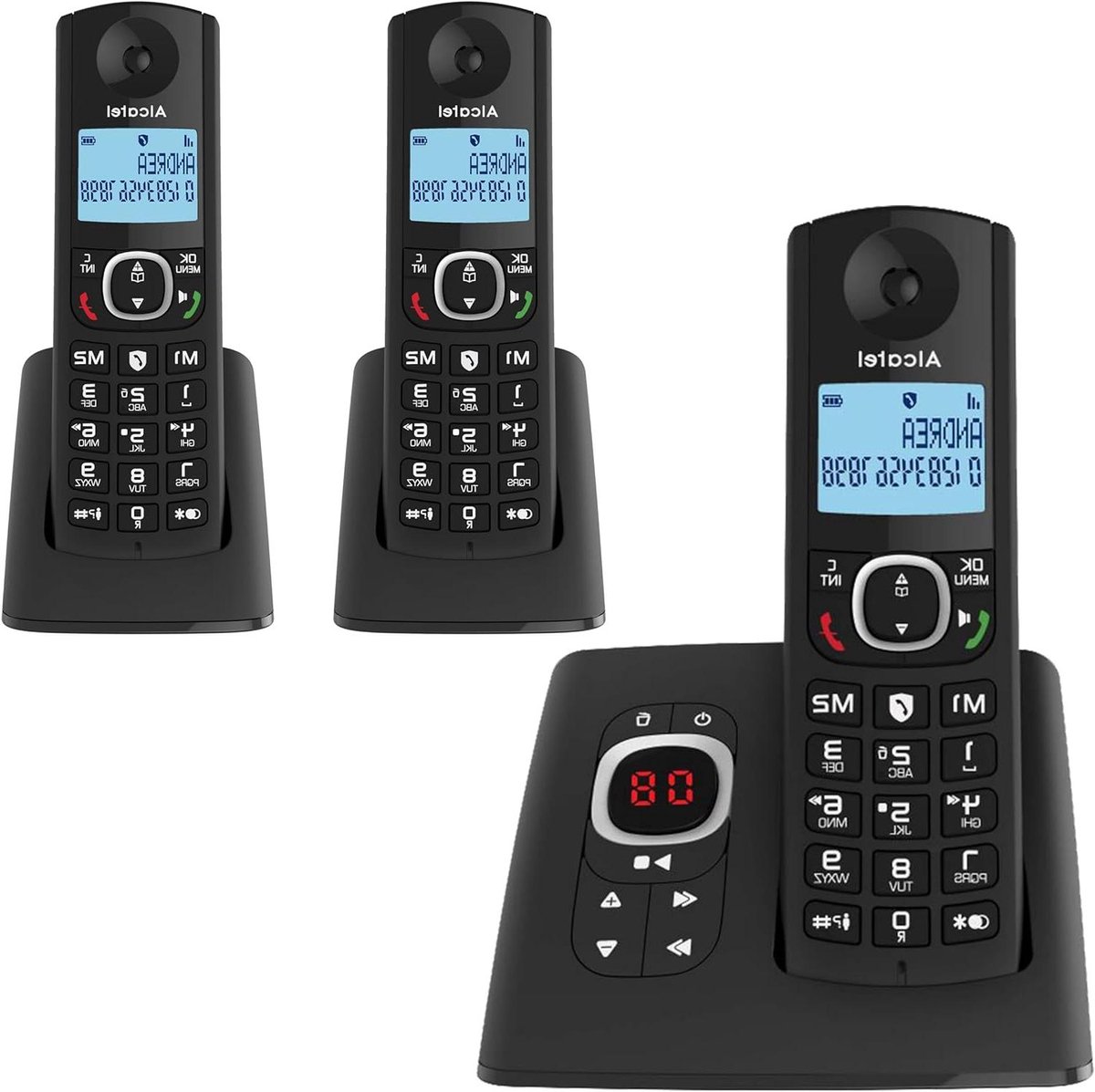 Draadloze Telefoon - Huistelefoon Set - Thuis Bellen - Met Antwoordapparaat - 3 Handsets - Zwart