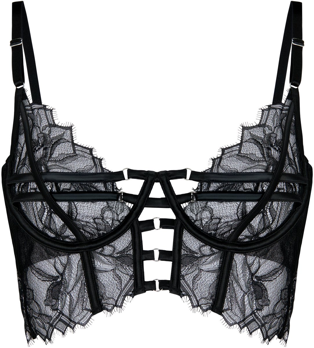 Hunkemöller Non-Padded Underwired Longline Bra Bea Zwart