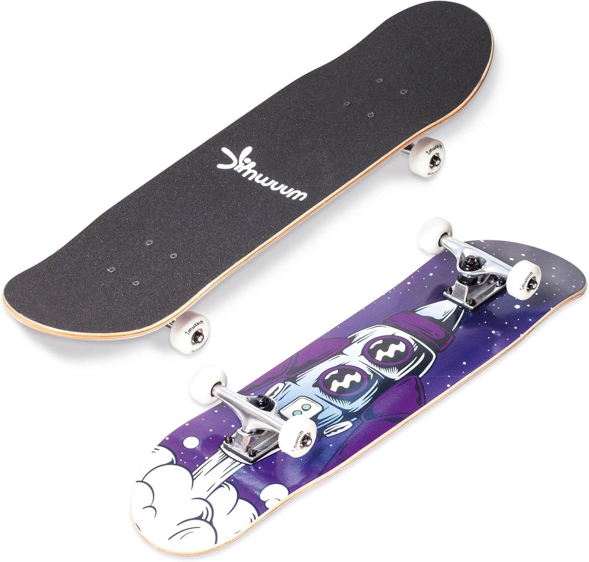 Houten Skateboard Cruiser Board Buiten skateboarden Dubbele Kick Dek 50 mm wielen Meerkleurig
