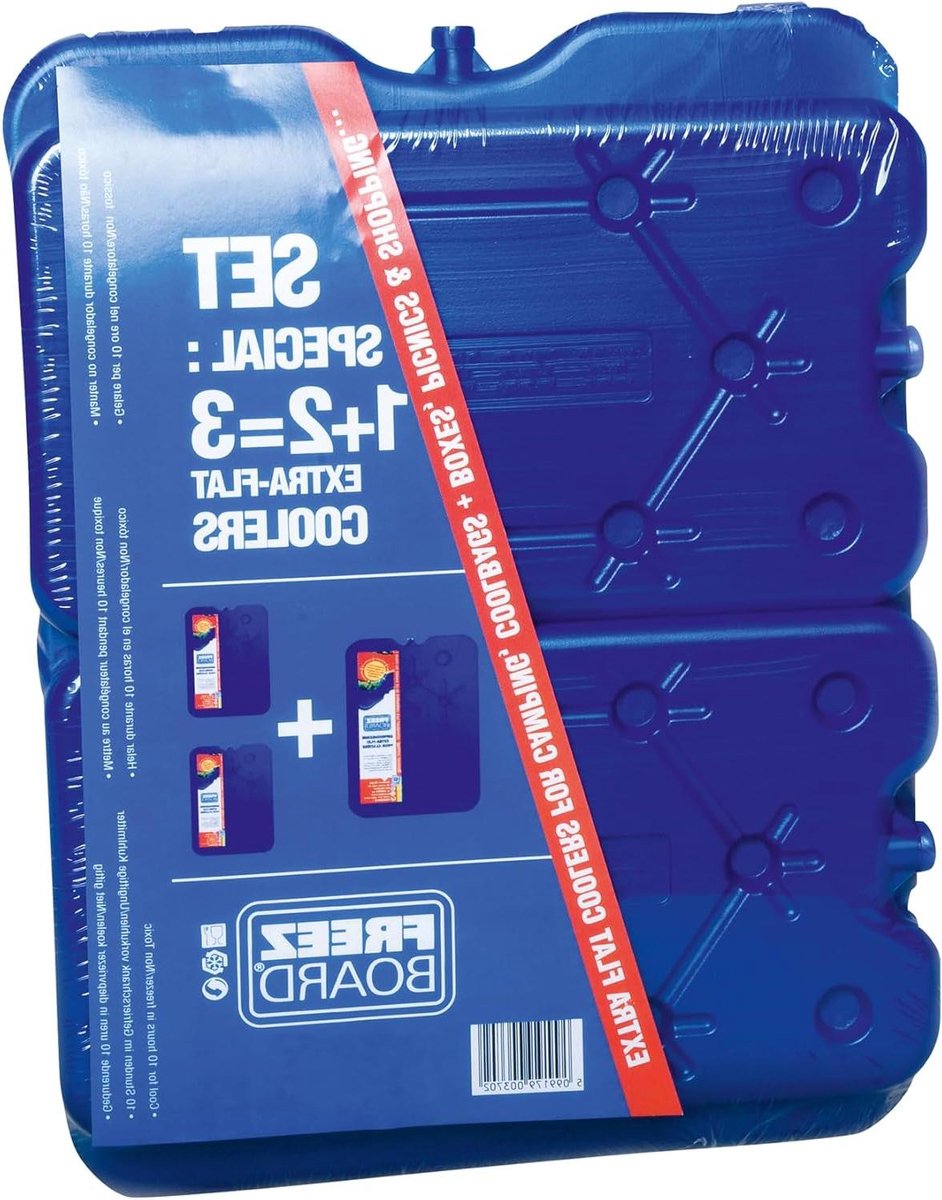 Koelelementen Set - Koelblokken Plat - Boodschappen Koel Houden - Verschillende Groottes - 1x 800g 2x 400g - Blauw