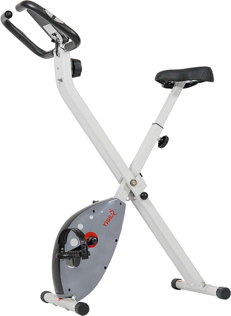 Opvouwbare Hometrainer - Indoor Fiets - Fitness Thuis - 16 Weerstandsniveaus - 84 cm Lengte - Grijs