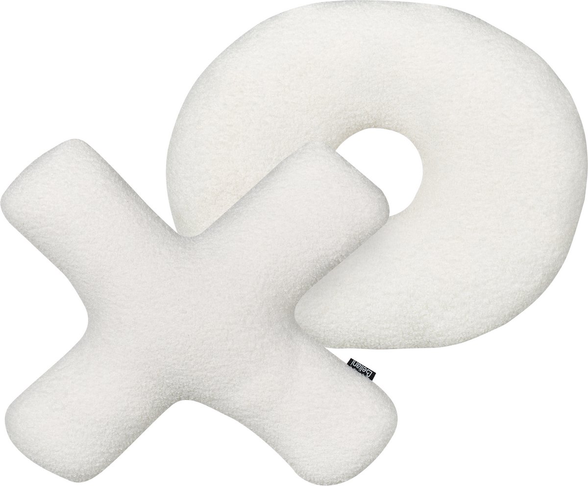 Beliani HESPERIS - Sierkussen set van 2 - Gebroken wit - Teddystof