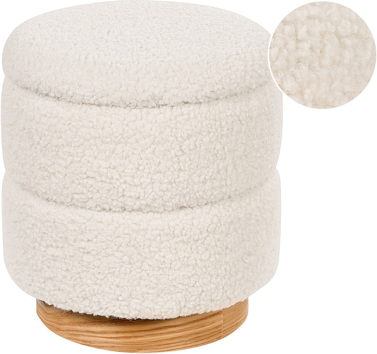 OGDEN - Poef - Wit - Boucle