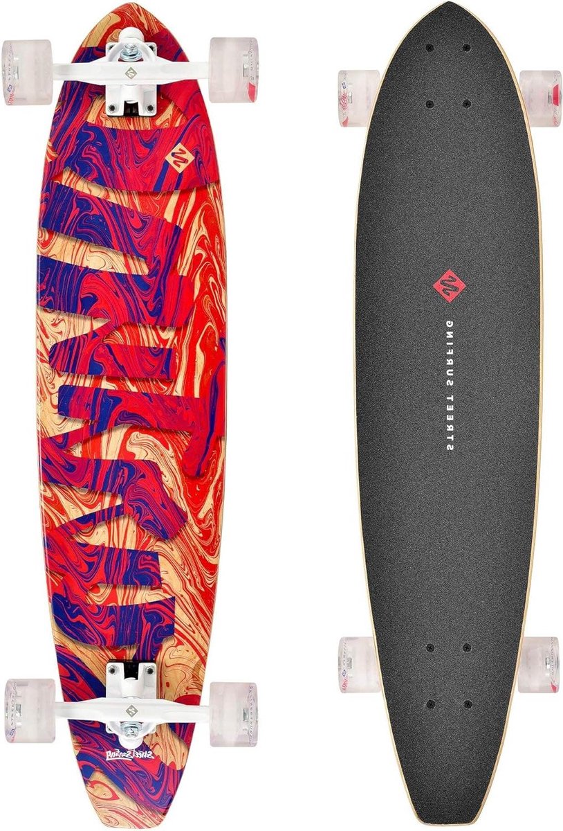 Longboard Kicktail Street Board Cruisen Door Stad Veelzijdige Kicktail 92 cm Niet Gespecificeerd