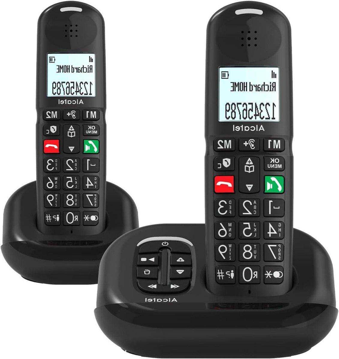 Draadloze DECT Telefoon - Senioren Telefoon - Gemakkelijk Bellen - Extra Luide Audio - 2 Handsets - Zwart
