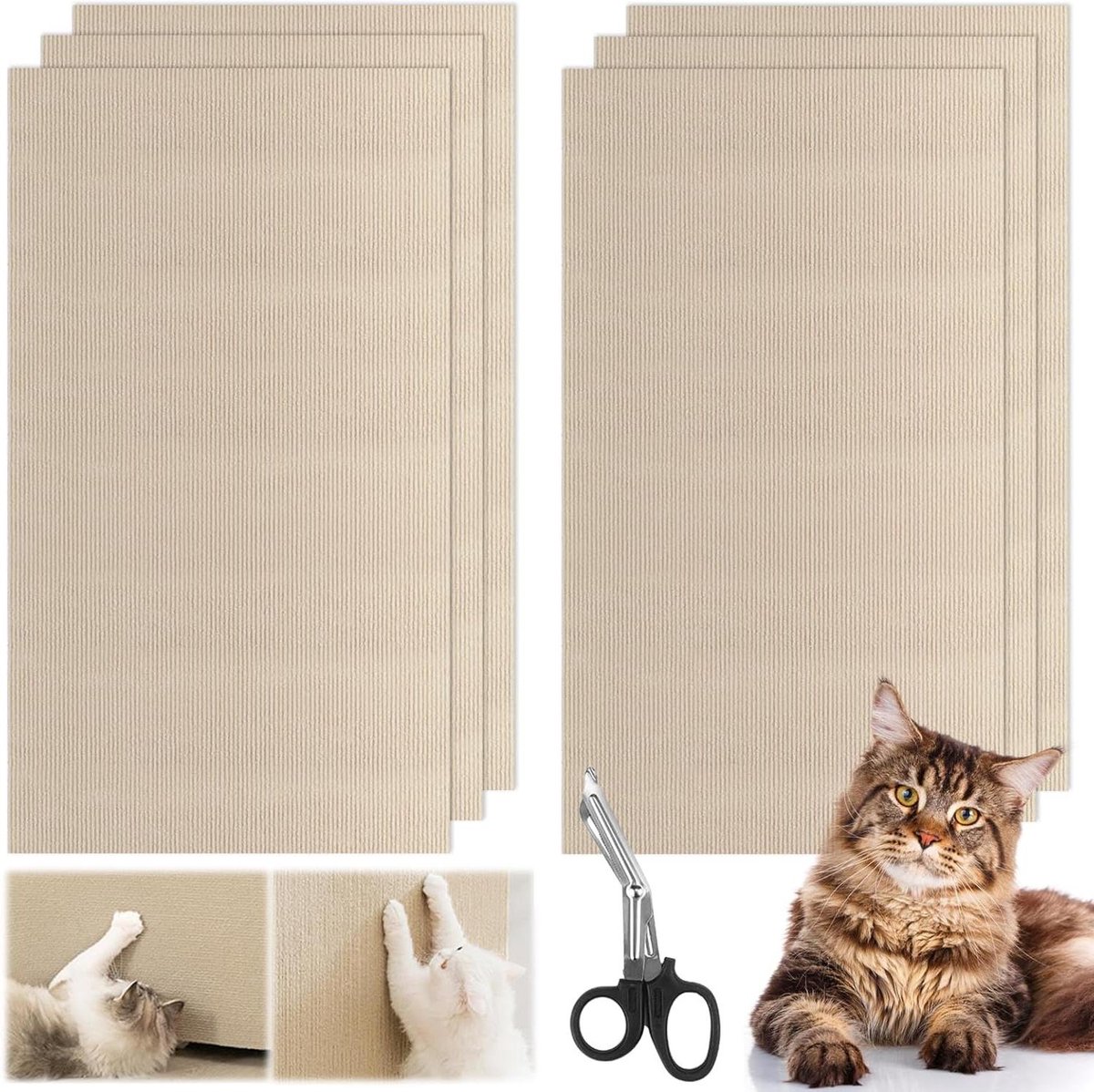 Krabmat Kat - Zelfklevend Beschermer - Meubels Beschermen - Eenvoudig Op Maat - 30x60cm - Khaki