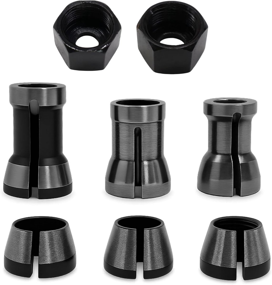 Pijpboorhouder en routerklem set met 6-delige booradapter voor CNC en houtgravure, hoge precisie en duurzaam staal