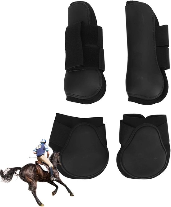 Open Front en Ball Protectors voor Paarden - 4 Stuks Voorste en Achterste Beenbescherming, Ideaal voor Obstakel Sprongen en Training Open Front en Ball Protectors voor Paarden - 4 Stuks Voorste en Achterste Beenbescherming, Ideaal voor Obstakel Sprongen en Training