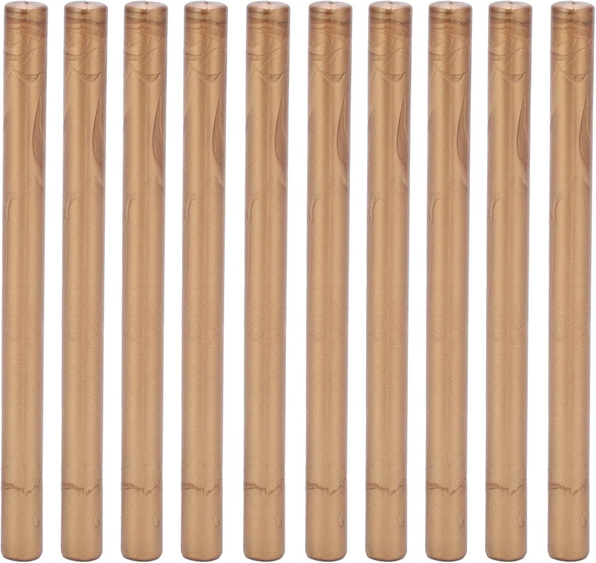 Praktische 10-delige set hittebestendige en rookloze verzegelpennen voor DIY trouwuitnodigingen, decoratie van enveloppen en cadeauverpakkingen in brons goud