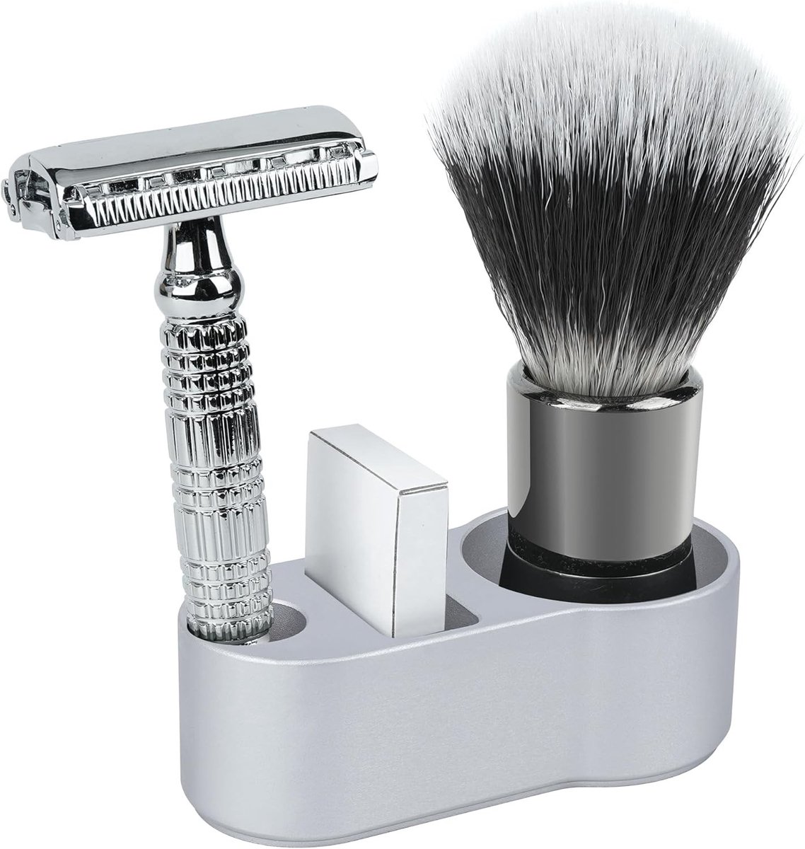Aluminium Scheermes Houder voor Mannen met 14mm Opening, Compacte Scheerborstel en Scheermes Houder, Geschikt voor Merkur 34C en Muhle R89, Ideaal voor Reisgebruik
