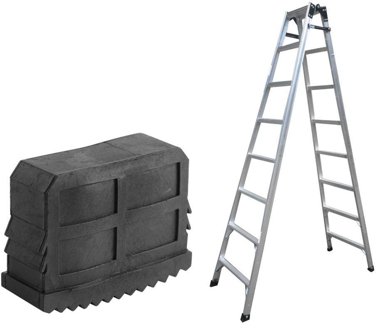 Dailygoods- Trapvoet Antislip Vervanging - Rubber - Ladder Voetjes - 2 Stuks - 6 x 4.5 x 2.2cm - Duurzaam en Veilig - Laddervoetjes