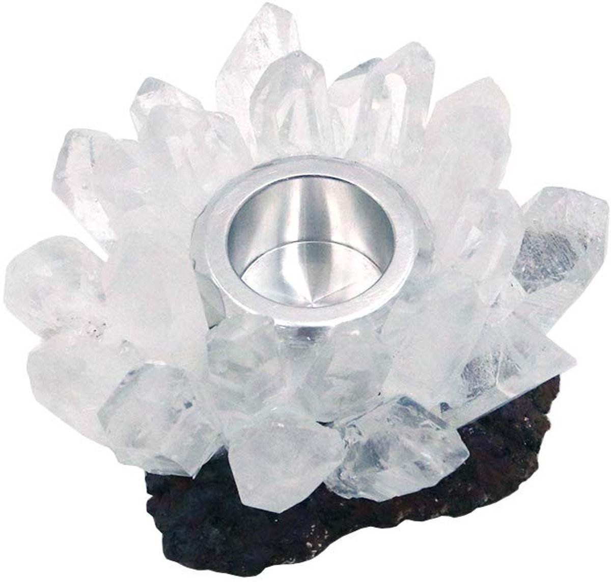 Dailygoods- Kaarsenhouder Kwarts Cluster - Kristal Lichthouder - Moderne Decoratie - Unieke Natuurlijke Gift - Huishouden - Schitterende Uitstraling - Kandelaar