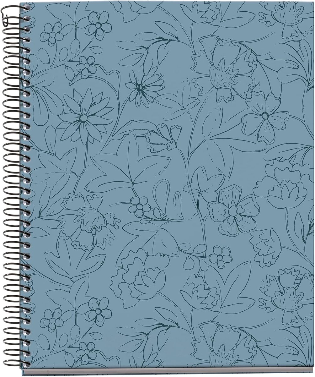 Thijox - Notitieboek A5 Gelinieerd 100 Vellen - Organiseer met 4 Kleuren, 70 g/m² Papier, Spiraalbinding, 2 Gaten voor Schriften, Uniek Dubbel Ontwerp