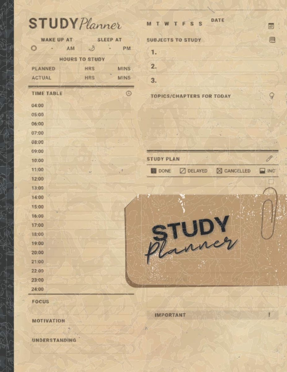 Thijox - STUDY PLANNER - Dagelijkse Planner voor Studenten - Premium Kwaliteit - Groot 8.5"x11" - 130 Pagina's - Glossy Cover - Perfect voor Doelen en