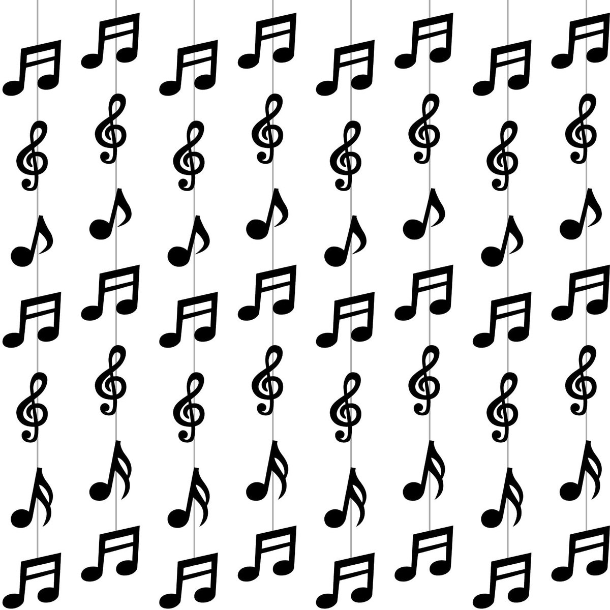 Dailygoods- Muziekdecoraties 8 Stuks - Feestdecoratie - Papieren Banner - Muzieknoot Decor - Verjaardag - Babyshower - Veiligheidswaarschuwing