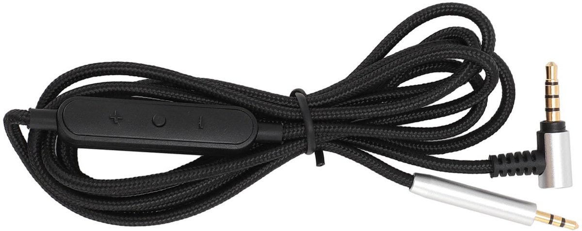 Dailygoods - Geluidskabel - 2,5 Mm Naar 3,5 Mm - Ingebouwde Microfoon - 1,5 M - Hoofdtelefoonadapter - Hoge Snelheid - Geschikt voor QC35 - Nylon Gevl...