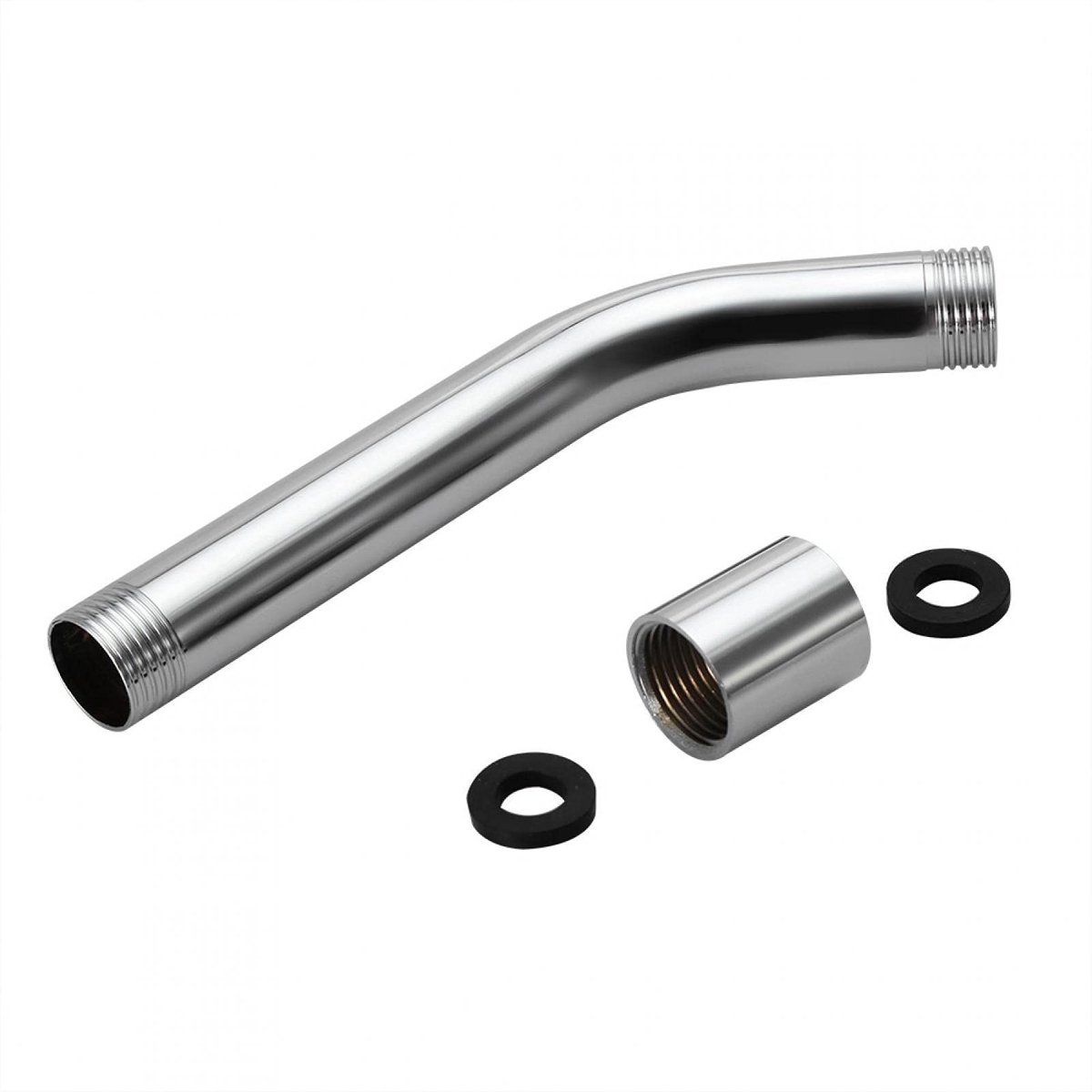 Dailygoods- Douchearm Verlenging Roestvrij Staal - Wandgemonteerd Verlengstuk - Handdouchekopverlenger - Badkamerdouche-accessoire - 16,5 cm - Hoogwaardige Chromen Afwerking - Douchekop Verlenger