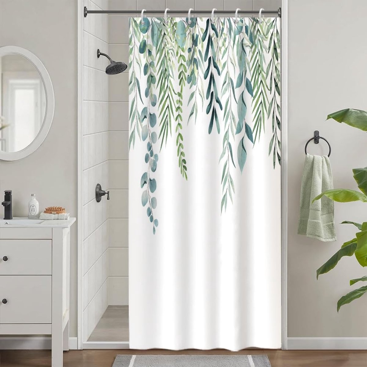 Dailygoods- Douchegordijn Waterdicht - Douchegordijn Anti Schimmel - Douchegordijn 90x180 - Douchegordijn met Haken - Polyesterstof - Geurloos en Lichtecht - Badgordijn