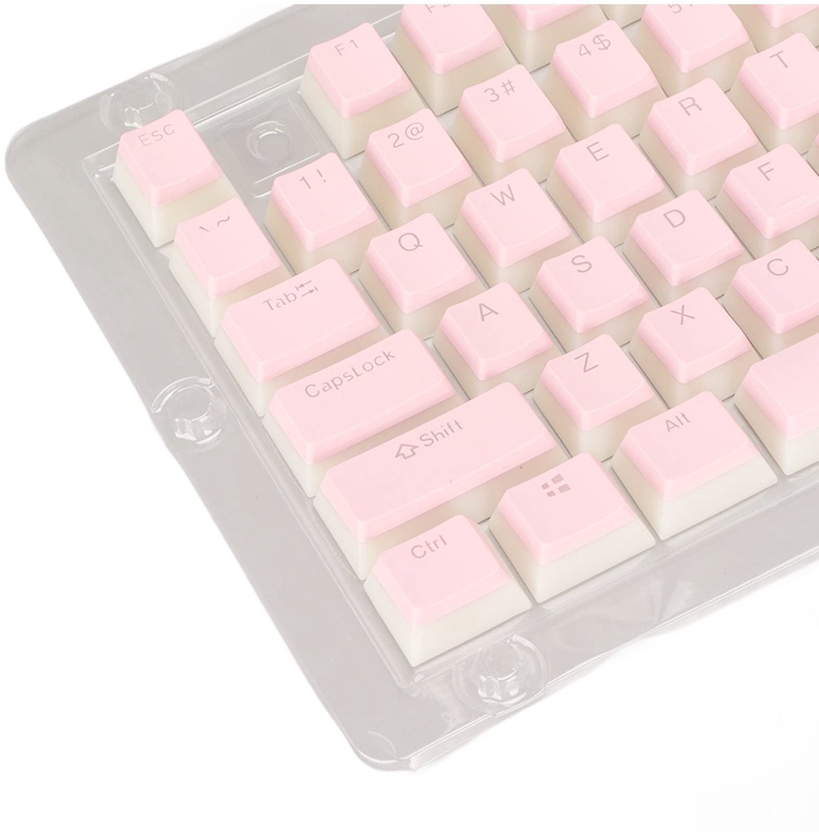 Dailygoods- Keycaps PBT Dubbellaags - 108 Toetsen - Toetsenbord Universeel - Doorshijnend - Hoge/Lage Lay-out - Comfortabel in de hand - Toetsenbordcaps