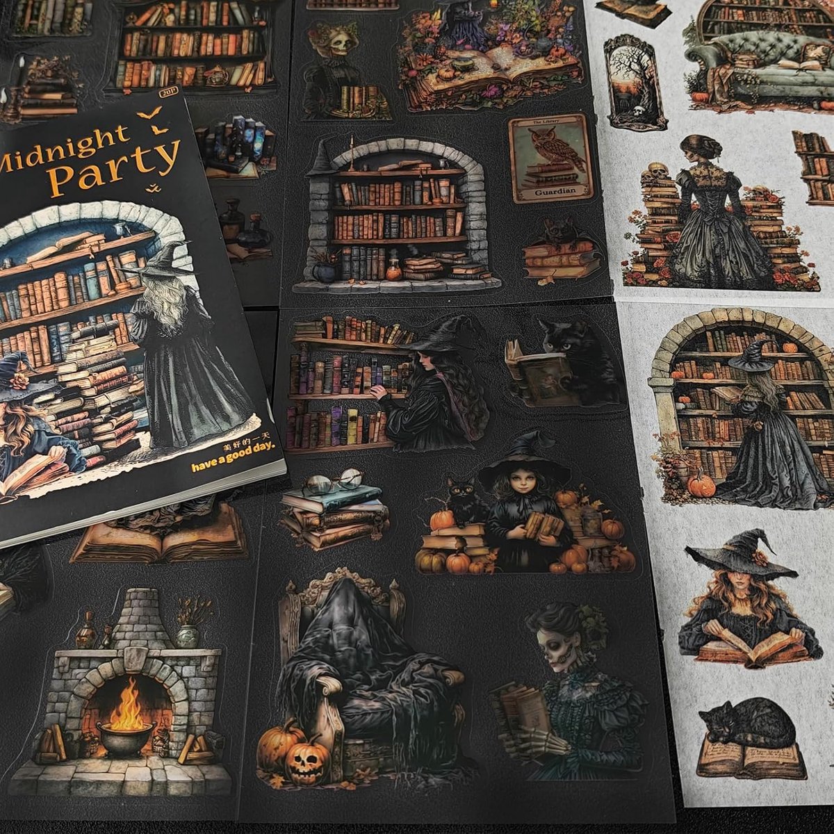 Thijox - Gotische Plakboekstickers Set - 20 Vellen Gothic Literatuur Stickers - Scrapbooking, Bullet Journal, Junk Journal, Accessoires voor Telefoonh