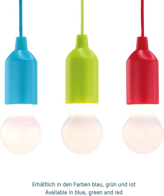Thijox - Draagbare LED Pull Light in Blauw met Trekschakelaar - Ideale Mobiele Lamp voor Camping, Tuin, Kledingkast, Feestdecoratie, Warmwit Licht, In — afbeelding 3