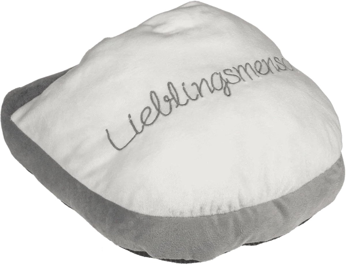 Dailygoods- Voetwarmer Elektrisch - Zacht Pluche - Warm Gewatteerd - 35 x 28 cm - 100% Polyester - Charmant Borduurwerk - Voetenwarmer