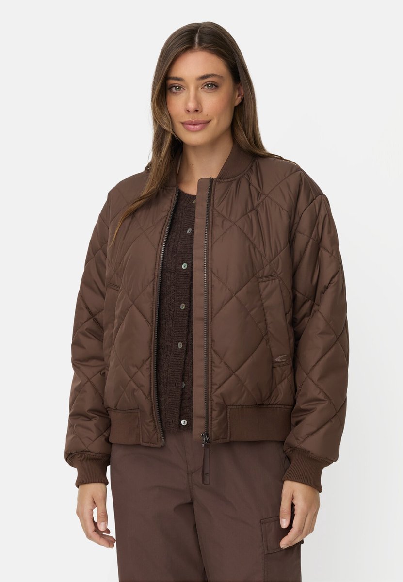 camel active Oversized bomberjack met bedrukte voering - Maat womenswear-34 - Bruin