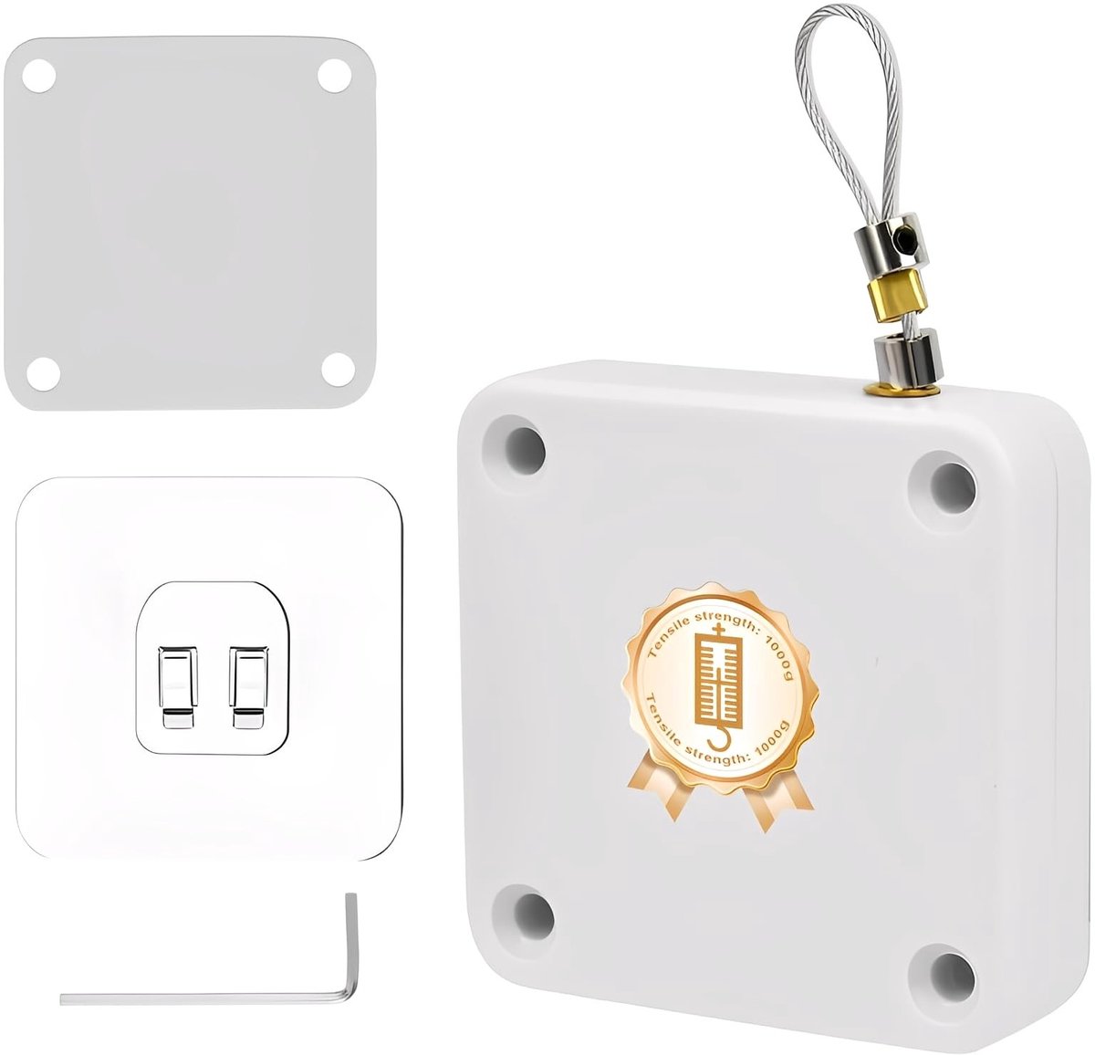 Inovra- Deursluiter Automatisch - 1,2 m Touwlengte - Verstelbaar Slot - Antirafel Metalen Huls - 1000 g Trekkracht - Voor Kamerdeur/Balkondeur - Deurdranger