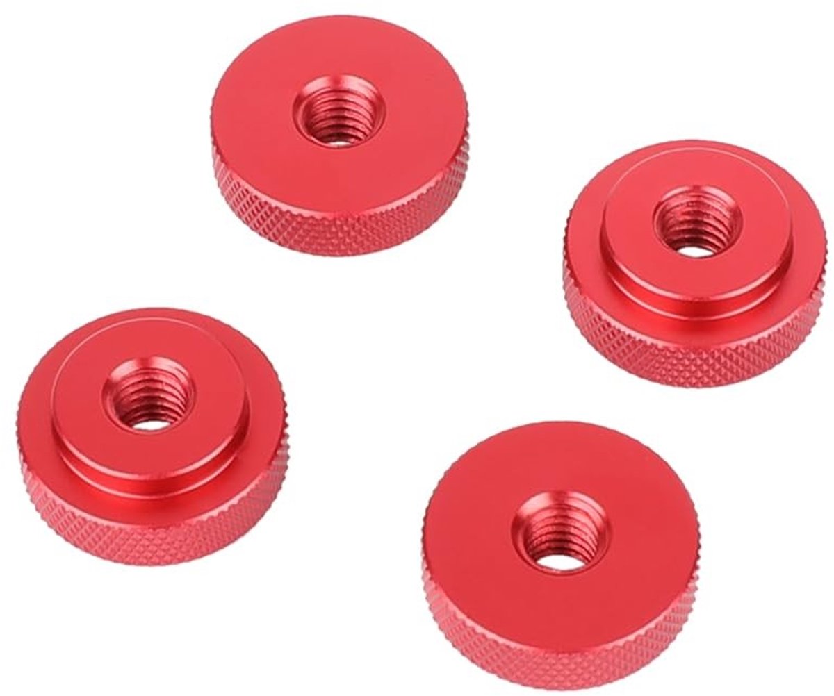 Inovra - Binnendraad Borgmoer Adapter met Kartelwiel, 4 Stuks Rood