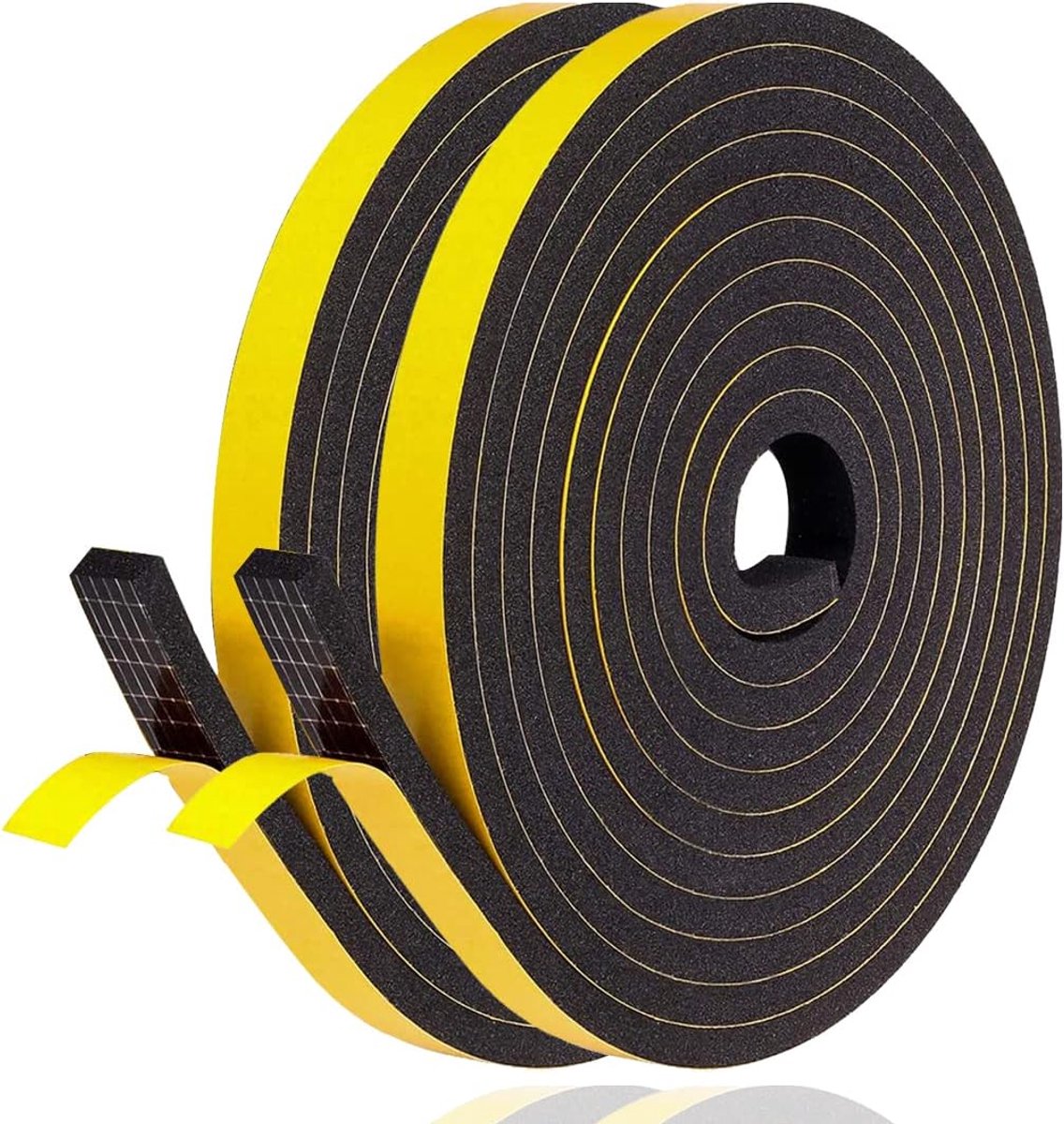 SnelShoppen - Afdichtingstape Zelfklevend 10 mm x 6 mm x 10 m - Rubber Afdichtstrip voor Ramen en Deuren - Geluidsisolatie, Tocht- en Stofwerend - Zwa