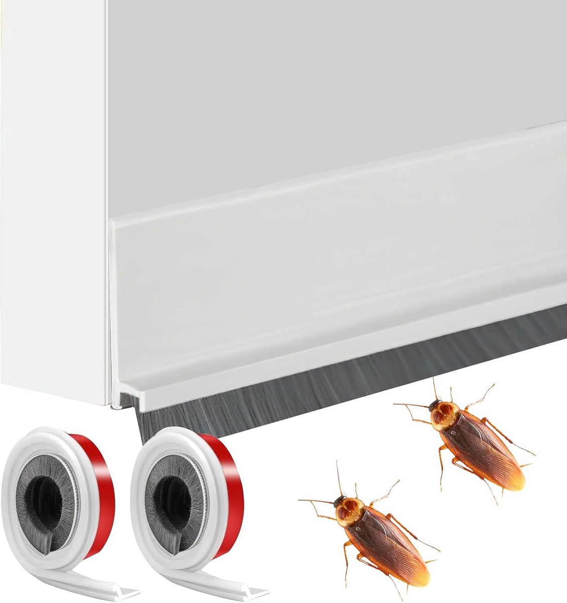 Thijox - Zelfklevende Deurafdichting en Tochtstopper met Geluidsisolatie, 2 Stuks, 100 x 5 cm, Koudebescherming en Insectenbescherming voor Deuren, Wi