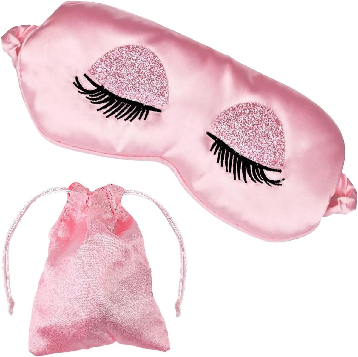 SnelShoppen - Luxe Silk Night Mask - Zacht en Ademend Slaapmasker voor Volwassenen - Ergonomische 3D Ontwerp - Ideaal voor Reizen en Thuis - Perfecte