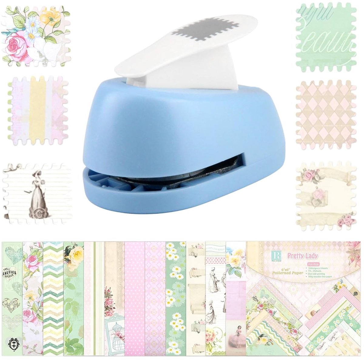 Rechthoekige perforator 2 x 1,8 cm voor handwerk en scrapbooking, ideaal voor kaarten maken en creatief papierwerk