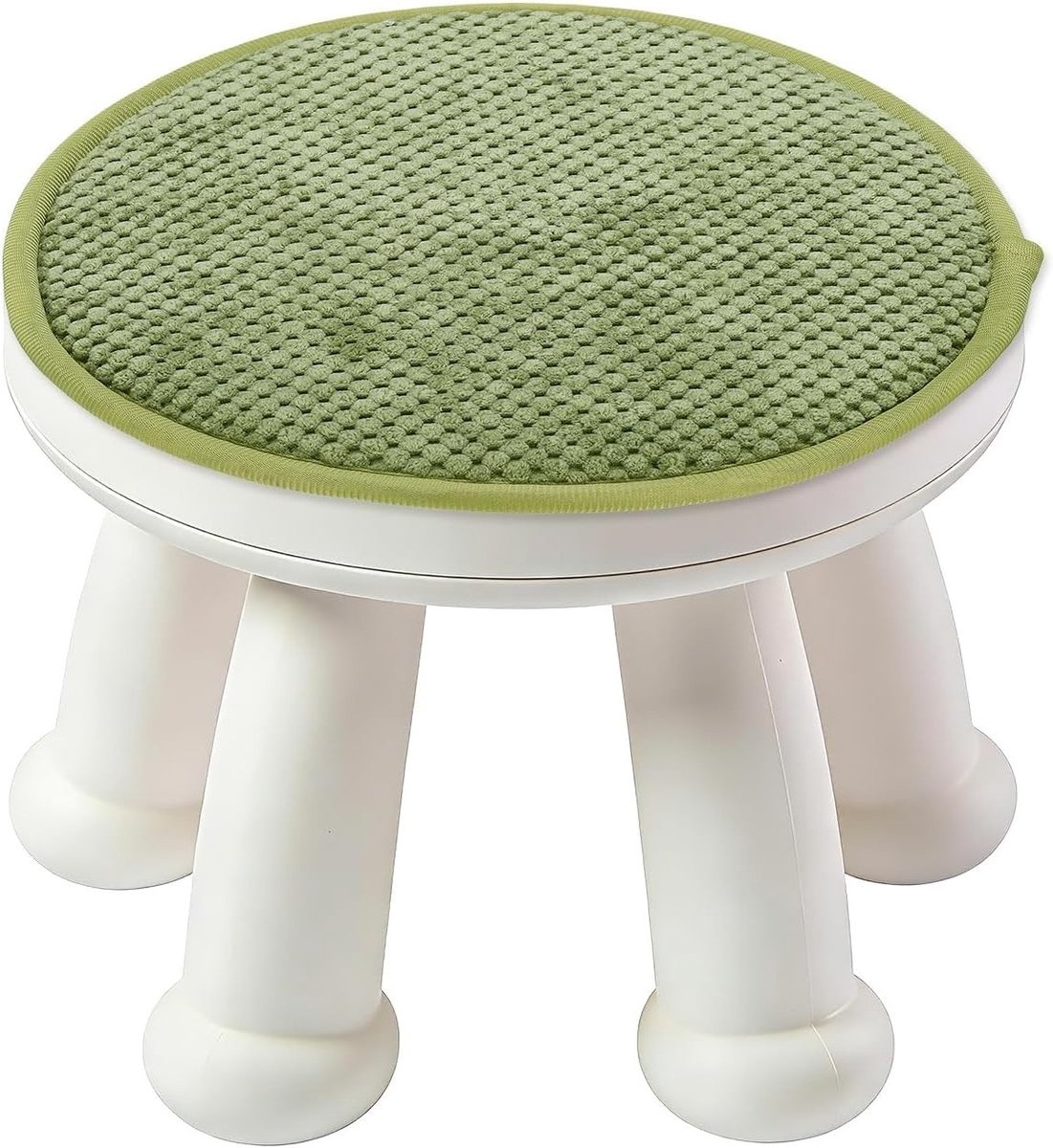 Rond Kussen 30 x 30 cm voor Krukken en Stoelen met Antislip en Elastische Riemen - Zacht en Comfortabel Kussen voor Keuken en Bar Hout Groen