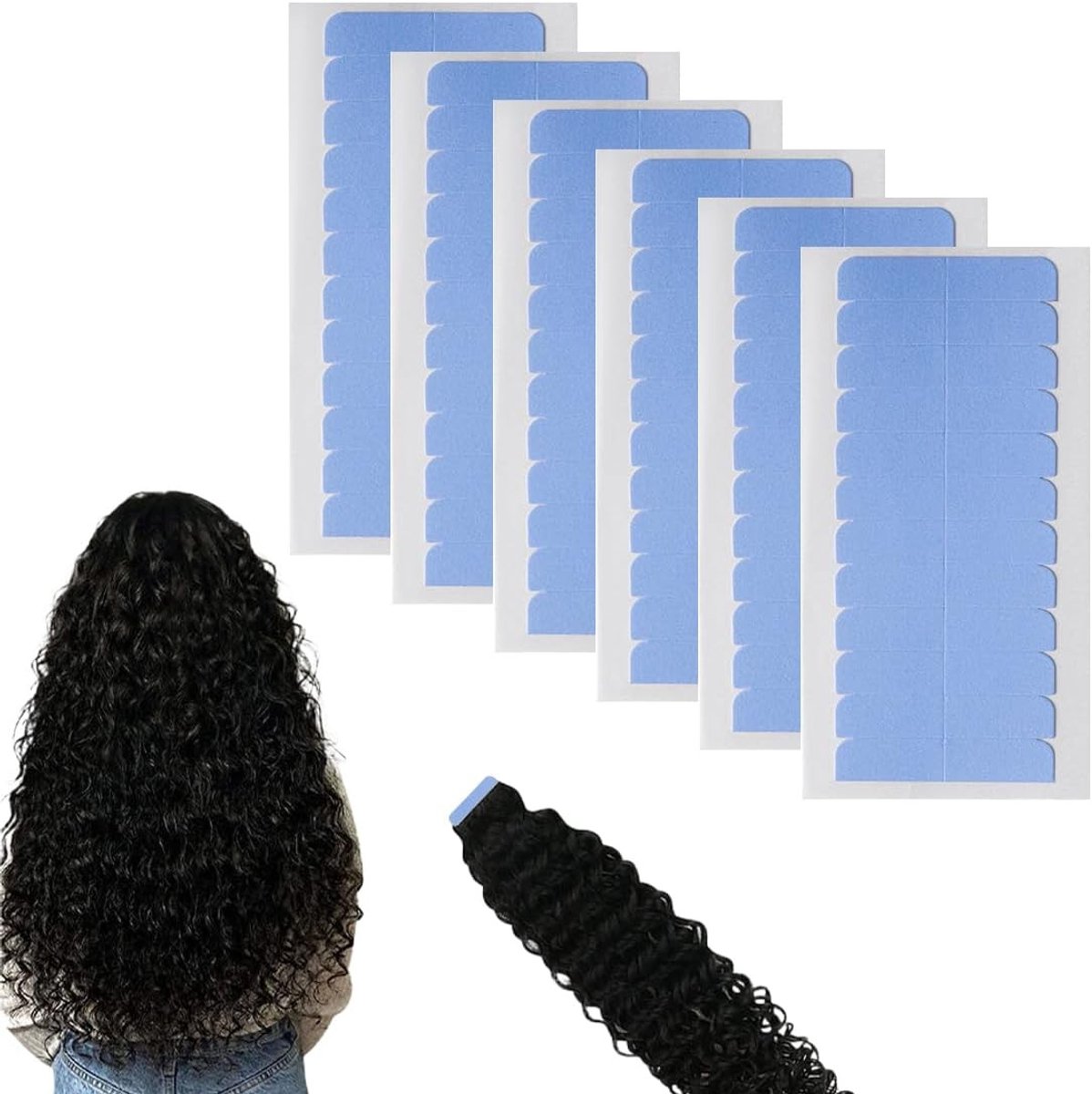 Haarverlenging Plakband voor Dubbelzijdige Bevestiging van Haarstrengen - 144 Stuks, Ideaal voor Een Natuurlijke Look en Herbruikbaar Gebruik