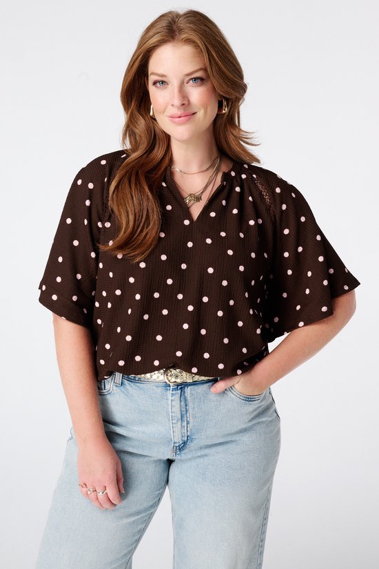 MS Mode Top Top met print en v-hals